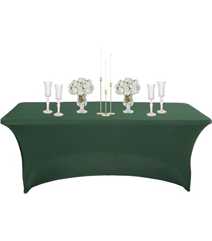 Hezuzo Tovaglia in spandex per tavolo da 2,4 m, universale, elasticizzata, per feste, banchetti, matrimoni ed eventi, colore: champagne