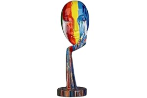 SURUIM Statua semplice e creativa, colorata, per donna, con personaggi astratti, per casa, ufficio, camera da letto, soggiorno, studio (grande 39 x 12 x 12 cm)