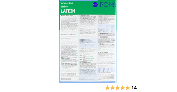 Pons Verben Auf Einen Blick Latein Kompakte Ubersicht Verbformen Und Konjugationen Nachschlagen Pons Auf Einen Blick Schareika Helmut Amazon De Bucher