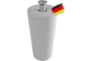 BAUHELD® Rolladen-Stopper 40mm [8 Stück] Aussen-Rolladen Anschlagpuffer aus Kunststoff [Made in Germany] - Rollladen Anschlagstopper inkl. Schrauben - Passend auf Rolladenpanzer Lamellen - Hellgrau