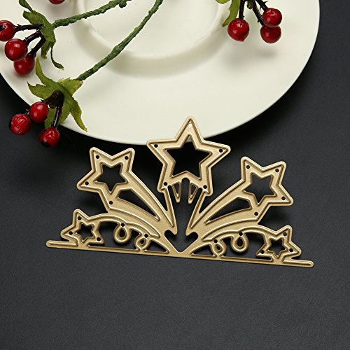 Amazingdeal365 1 PCS Golden Flower Star DIY Metall Form Stanzschablonen Schablonen Schneiden DIY Dekor Sammelalbum Karten Buchzeichen Lesezeichen als Geschenk für Freunde Geburtstag Kinder,Kindergarten Hobby Schule Handarbeit Unterricht usw. Ein tolles Geschenk! - 4