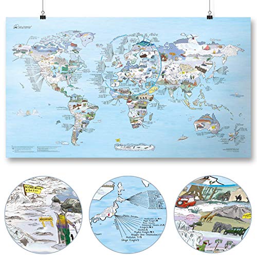 Awesome Maps MAPA SNOWTRIP - WORLDMAP ilustrado