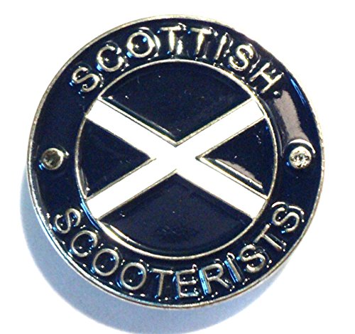 Mercmad Scooterists Scozzese Saltire Scotland MOD Scooter Metallo smaltato Distintivo