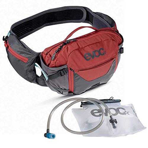 EVOC Sports GmbH HIP Pack PRO 3l + 1, 5l Bladder Hüfttasche, Carbon Grey/Chili Red, one Size