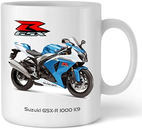 Motorbike Mug with SUZUKI GSXR 1000 Photo Mug - 2009 Blue/White Model CDM-SU09-GSXR1-BLU Motorcycle Gift
