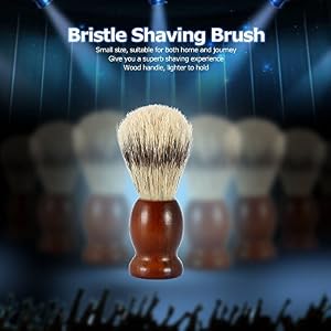 Anself Bristle Shaving Brush with Wood Handle Men's Shave Brush for Razor Male Facial Cleaning Brush for Beard Brown… - Image 8