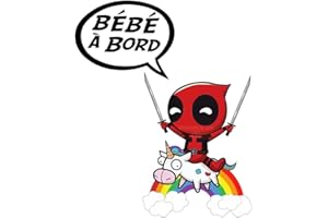 Sticker BÉBÉ A BORD ! Deadpool et la vache...
