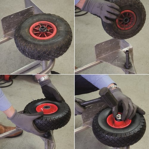 Pannensicheres Sackkarrenrad mit Kugellager PU Cross 260, 260x85x20 mm, Vollgummi, Ersatzrad Sackkarre, Stück:1 Rad - 6