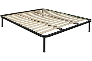 Comprarredo Rete matrimoniale 160x200 doghe strette in legno con doppio rinforzo, struttura e piedi in metallo, made in Italy rete letto ortopedica matrimoniale dispositivo medico detraibile