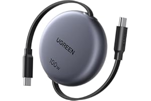 UGREEN 100W Cavo USB C Retrattile PD 3.0, Cable Type C Avvolgibile Ricarica Rapida, Compatibile con MacBook, iPad Air, iPhone 17 Pro Max Air/16/15 Plus Pro Max, Galaxy S25 S24, Pixel 10/9.Grigio