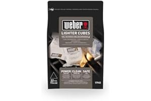 Weber Cubes Allume Feu - Allumage Rapide de Barbecue - Allume Feu Sans Cendres - Pack de Cubes Allume Feu - 22 Pièces - Rapide et Pratique - Maniement Sain, Propre, Respectueux et Sans Risque (17945)