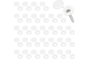 MUNSESI 120 Pcs Screw Cover Caps, White Screw Caps, Plastic Hinged Screws Covers, Snap on Replacement Screws Decor Covers for Furniture, Cabinet, Cupboard, Wardrobe for M3.5/M4 S-crews
