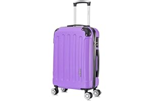 RAYKONG Maleta Cabina ABS 55x40x20cm (40L) - Trolley pequeña Equipaje de Mano - Morada
