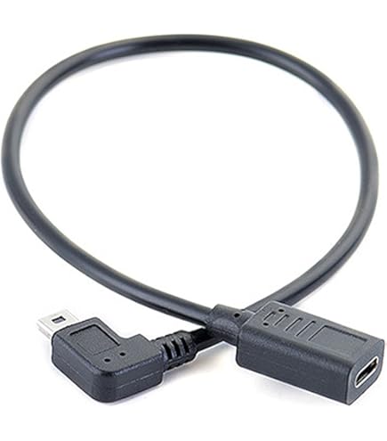 OpenII Cavo a spirale con attacco ad angolo retto da USB A a micro USB B maschio