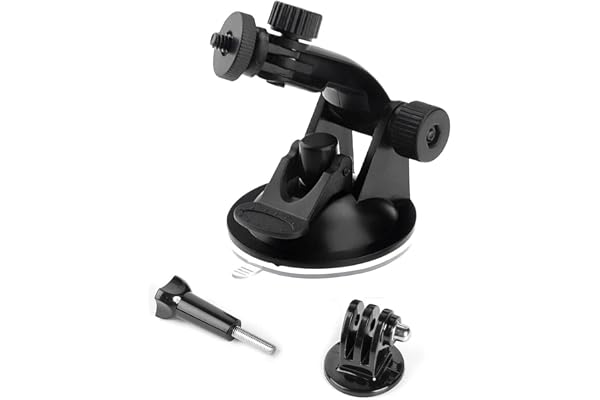 Action Pro Car Suction Cup Window Glass Mount Holder Tripod Adaptor Camera Accessories Compatible with GoPro-13 12 11 10 9 8 7 6 5 4 3+ 3 SJCAM Yi 4K Eken & Other Action Cameras