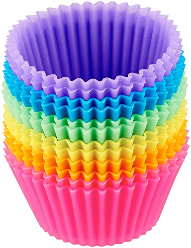 AmazonBasics Lot de 12 moules de cuisson réutilisables en silicone