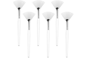 MOZEAT LENS 6 PCS Face Mask Brush Soft Facial Fan Brush & Acid Applicator for Peel, Sleeping & Mud Mask, Makeup - Cosmetic Applying Tools
