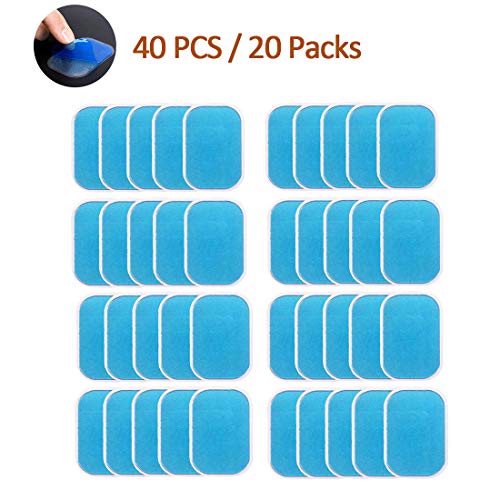 SUPOLA Gel Pad 40 PCS para EMS Electroestimulador Muscular Abdominales, Estimulador Muscular, EMS Abs Toner, Almohadilla de gel Hidrogel, Almohadilla Eléctrica de Gel de Reemplazo para Fitness