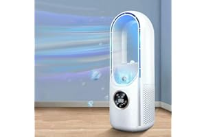 YSINOBEAR Blade-Free Silent Portable Air Conditioner,USB Personal Mini Air Conditioner with 6 Wind Speeds & 6 Timers Mini AC Unit Desktop Cooling Fan,Energy-Saving Evaporative Cooler for Home and Office (White)