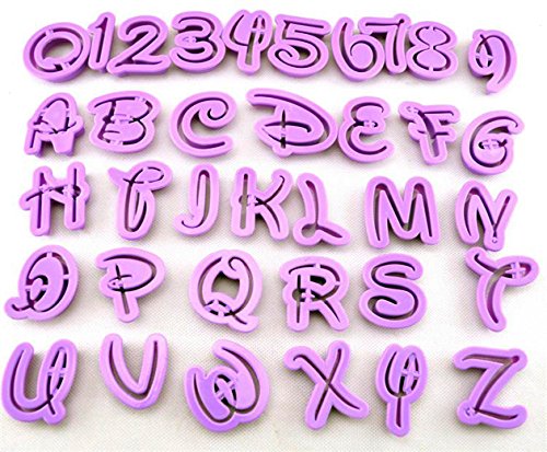 36 Buchstaben Zahlen Aussstecher Alphabet Ausstechformen Fondant Marzipan Torten - 2