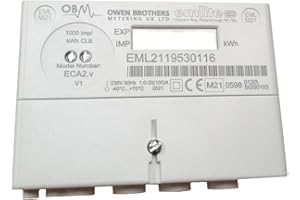 OKTAPLEX LIGHTING ECA2 - Single Phase 100 Amp Import kWh Electric Meter. MID Certified. Pulsed Output