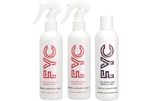 FYC Refresh & Detangle Spray + Leave-In Conditioner | 3-Pack (2 x Refresh Spray, 1 x Leave-In) | Hydrating, Frizz Control & Detangling | Sulphate-Free & Vegan for Curly & Coily Hair