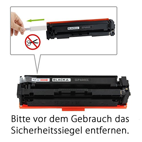 4 SCHNEIDERPRINTWARE Toner ( 50 PROZENT höhere DRUCKLEISTUNG ) ( nach ISO-Norm 19798 getestet ) als Ersatz für HP 201X kompatibel zu HP CF400X CF401X CF402X CF403X für HP Color LaserJet Pro MFP M277dw, Color LaserJet Pro MFP M277n, Color LaserJet Pro MFP M274n, Color LaserJet Pro M252dw, Color LaserJet Pro M250 Series – 201X - 3