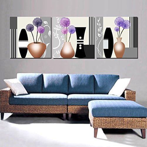 Wall Murals Living Room Decoration Painting Modern Simple Sofa Background Wall Triple Painting Pattern Paper Painting ( Color : D , Size : 60*60cm )