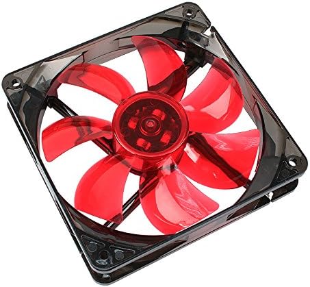 Cooltek Silent Fan 120 mm PC Case Cooler Fan – Red LED, refoidisseurs, and Radiators (PC Cooler, 12 cm, 1200 RPM, 108.2 M³/h, 80000 (H)