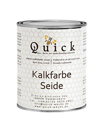 Qucik Kalkfarbe für Shabby Chic und Landhaus Stil Antiklook Möbelfarbe Farbe Weiß (Seide, 1 Liter Gebinde) Qucik Kalkfarbe für Shabby Chic und Landhaus Stil Antiklook Möbelfarbe Farbe Weiß (Seide, 1 Liter Gebinde)