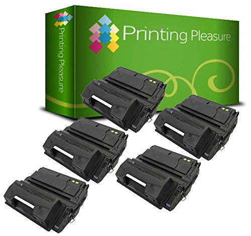 PRINTING PLEASURE 5 Compatible Toner Cartridges for HP Laserjet 4200 4200DTN 4200DTNS 4200DTNSL 4200L 4200LN 4200LVN 4200N 4200TN 4350 4350DTN 4350N 4350TN 4250 4250DTN 4250DTNSL 4250N 4250TN 4240 4240N - Black, High Yield