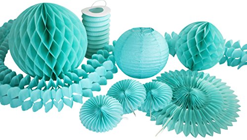 HEKU 30008-03, 9-teiliges Party-Dekorationsset, Türkis