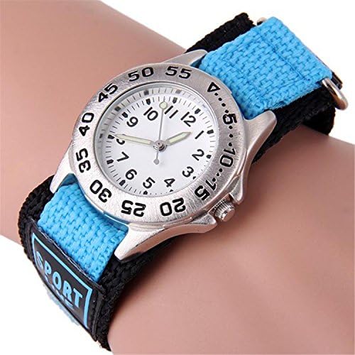 Unitedeal Sports Watches Time Teaching Girls Boys Sports Watch Nylon Velcro Easy Use Watches Children's Gift (Blue)