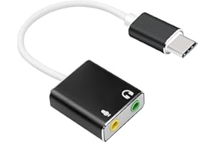 KMUQSHY Adaptador Audio USB-C a Jack 3,5 mm con Entrada de Micrófono para Auriculares, Tarjeta de Sonido Externa Estéreo 3D, Compatible con PS4, PS5, Windows, Mac, Plug & Play, Sonido de Alta Fidelidad