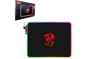 REDRAGON Pluto Gaming-Mauspad, ergonomisch, RGB USB, rutschfeste Oberfläche, wasserdicht, Gaming-Mauspad, Videospiele, Retro-Beleuchtung, für PC und Mac (mittel)
