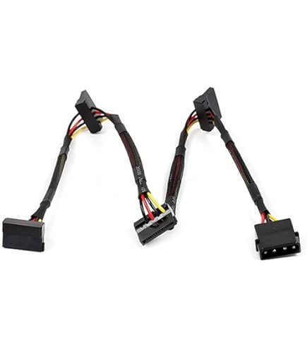 JacobsParts 5-Pack Molex To SATA Power Cable Splitter - 8 Inch 18AWG Extension Adapters