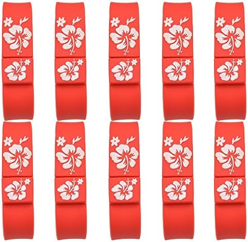 Uflatek 4 GB USB 2.0 Wristband USB Flash Drive Memory Disk Silicone Bracelet USB Thumb Drive Zip Drive (10 Pack, Red)