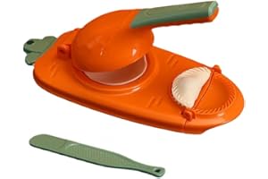 SMLJFO Two-in-one Dumpling Machine, Kitchen Dumpling Making Tool, Baking Cake, Manual Dumpling Skin, Packaging Mold, Dough Machine (Orange)