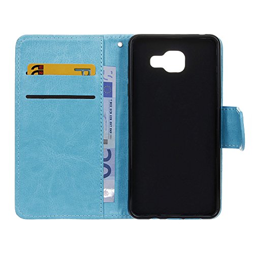 Samsung Galaxy A5 ( 2016 ) Schutzhülle Leder Hülle, Alfort 3 in 1 Flip Fashion Design Dual Use Falten Premium PU Leder Flip Mappen Kasten Abdeckung für Samsung Galaxy A5 / A510F ( 2016 ) 5.2″ ( Blau ) + Netter Staub Stecker + Schwarz Stylus Pen - 7