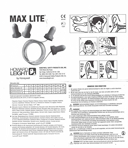 Howard Leigt Max Lite, 25 Paar, paarweise verpackt, grün, SNR 34 dB, Gehörschutz, Ohrstöpsel Gehörschutz, Ohrstöpsel, Gehörschutz, Ohrstöpsel, wadle-shop ® - 4