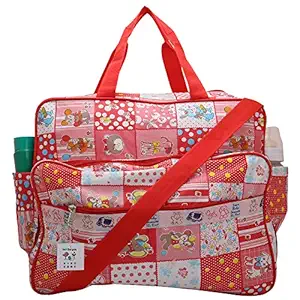 Indi Bargain Baby Tollyjoy Multipurpose Multi Compartment Diaper Bag (Red, Large)