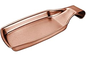 QCWWY Spoon Rest for Kitchen Counter, 304 Stainless Steel Spoon Rest Storage Quadrate Fashionable Utensil Spoon Holder Heavy Duty Holder for Kitchen (Rose Gold)