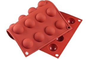 Moule en silicone demi-sphère,Tukcherry Moules à chocolat en silicone Moules de cuisson pour faire du chocolat, des gâteaux, de la gelée, de la mousse de dôme (24 trous)