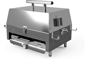 TRAILBLAZER BBQ LTD Trailblazer Pico Portable Charcoal BBQ With Lid | Compact Charcoal BBQ With Adjustable Grill Height & Lower Oven | Tabletop BBQ Ideal For Picnics, Balconies, Motorhomes Etc. Made In The UK(Anthracite)