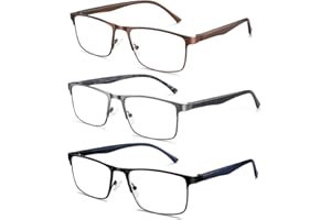 VVDQELLA Reading Glasses Men - Unbreakable Blue Light Blocking Computer Readers Men - Stay Clear Magnifying Vision,Spring Hinges