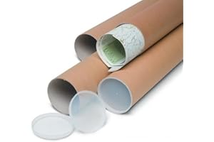 Niik 10 tubi di in cartone resistenti per spedizione con tappi in plastica 35 x 7 cm disegni fogli poster stampe A4 A3 spedizioni