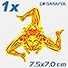 Produktbild 1x Trinacria Sizilien Aufkleber (Nr.117) ROT/GELB 7,5x7,0cm Adesivo Sicilia Sticker Sicily
