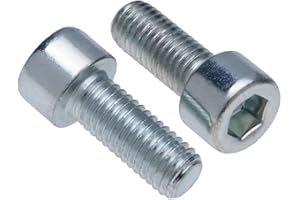 KEPLE Tornillos de Cabeza de Cilindro M6 Strenght Sleel Class 8.8 (Paquete de 25) Tornillos de Cabeza Hexagonal Bañados en Zinc con Rosca Cilíndrica de Alta Resistencia Certificada DIN912 (6mm x 12mm)