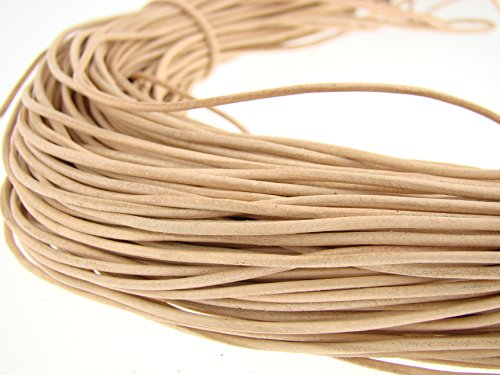 Lederband, Lederschnur, Lederriemen 10 m. Rund 1,5 mm. Natur