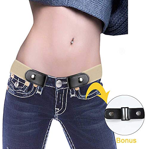 AUOKER Cintura Senza Fibbia Cintura Elastica, Buckle Free Women Stretch Belt Elastico in Vita, Ajustable 23"-37"